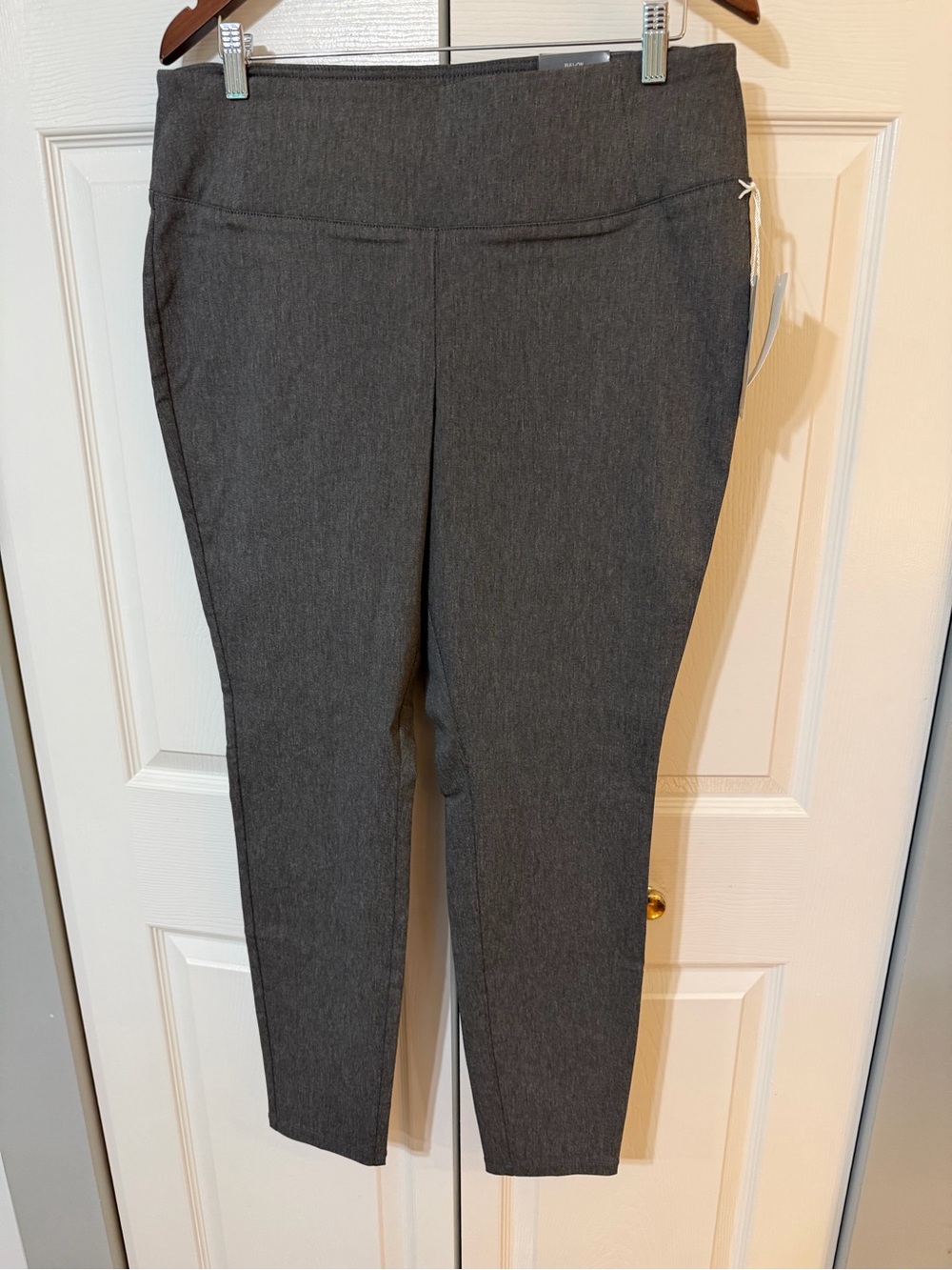 Worthington Charcoal Straight-Leg Pull-On Pants